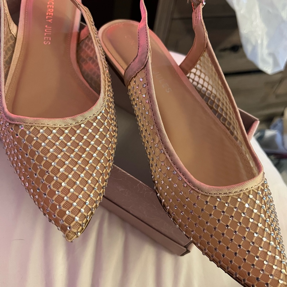 Women's cream diamond Shoes